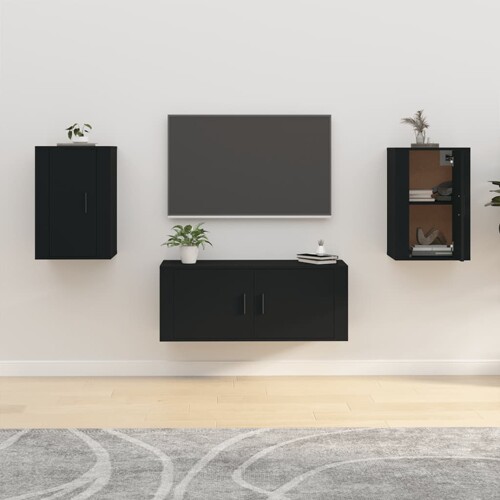 vidaXL Zidni TV ormarići 2 kom crna 40 x 34,5 x 60 cm