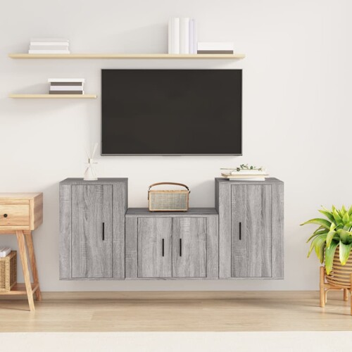 vidaXL 3-dijelni set TV ormarića boja hrasta sonome konstruirano drvo