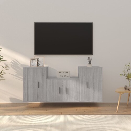 vidaXL 3-dijelni set TV ormarića boja hrasta sonome konstruirano drvo