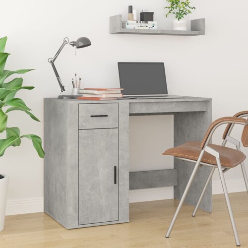 vidaXL Radni stol boja betona 100 x 49 x 75 cm od konstruiranog drva