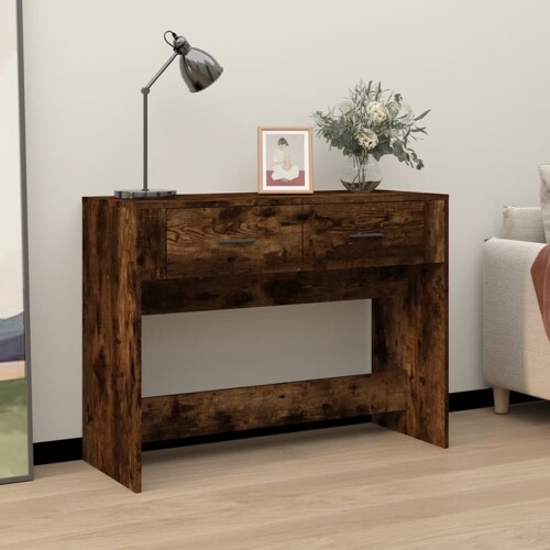 vidaXL Konzolni stol boja hrasta 100x39x75 cm od konstruiranog drva