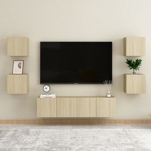 vidaXL 6-dijelni set TV ormarića boja hrasta sonome konstruirano drvo
