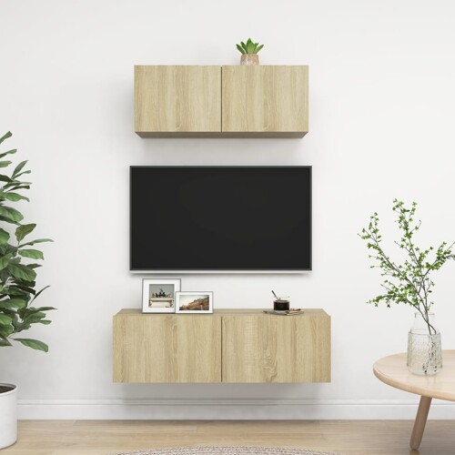 vidaXL 2-dijelni set TV ormarića boja hrasta sonome konstruirano drvo