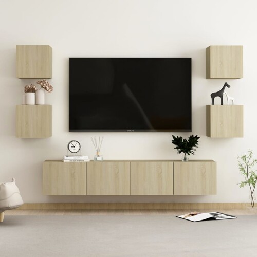 vidaXL 6-dijelni set TV ormarića boja hrasta sonome konstruirano drvo