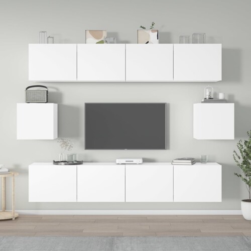 vidaXL 6-dijelni set TV ormarića bijeli od konstruiranog drva