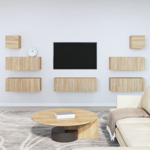 vidaXL 7-dijelni set TV ormarića boja hrasta sonome konstruirano drvo