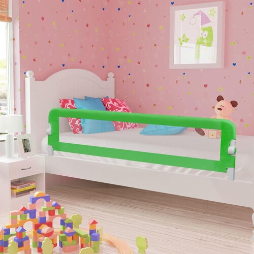 vidaXL Sigurnosna ogradica za dječji krevet zelena 180x42 cm poliester