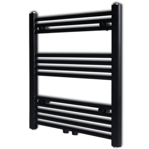 vidaXL Crni kupaonski radijator za centralno grijanje ravni 600 x 764 mm