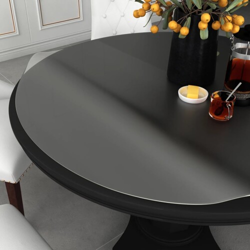 vidaXL Zaštita za stol mat Ø 100 cm 2 mm PVC