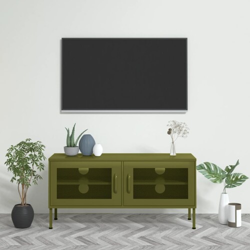 vidaXL TV ormarić maslinasti 105 x 35 x 50 cm čelični