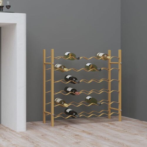 vidaXL Stalak za vino za 36 boca zlatni metalni