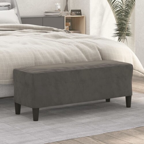 vidaXL Klupa tamnosiva 100 x 35 x 41 cm baršunasti