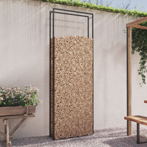 vidaXL Stalak za drva za ogrjev mat crni 110x28x312 cm čelični