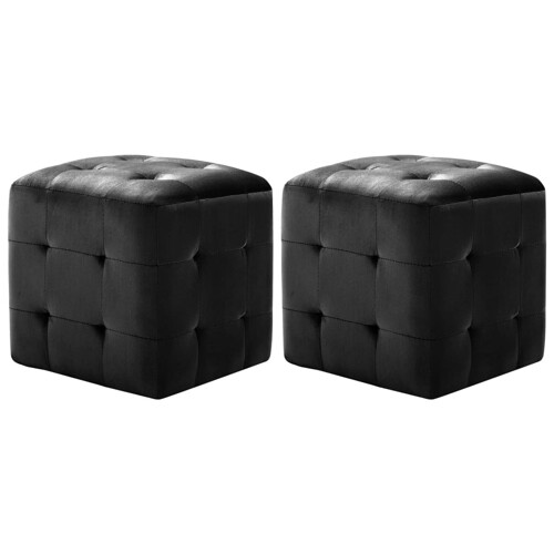 vidaXL Noćni ormarići 2 kom crni 30 x 30 x 30 cm od baršunaste tkanine
