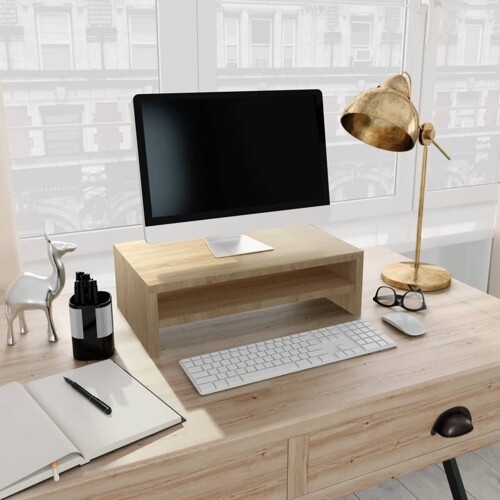 vidaXL Stalak za monitor boja hrasta 42 x 24 x 13 cm konstruirano drvo