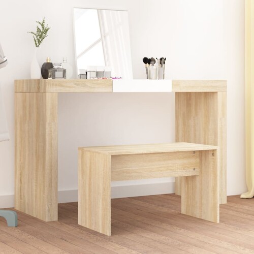 vidaXL Toaletni stolac boja hrasta sonome 70x35x45cm konstruirano drvo