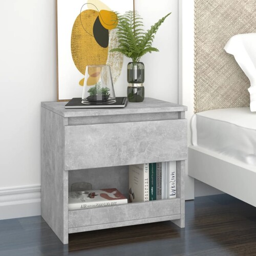vidaXL Noćni ormarići 2 kom boja betona 40x30x39 cm konstruirano drvo