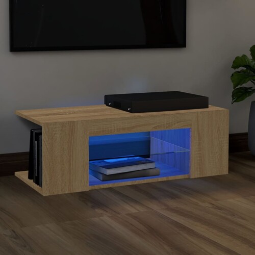 vidaXL TV ormarić s LED svjetlima boja hrasta sonome 90 x 39 x 30 cm