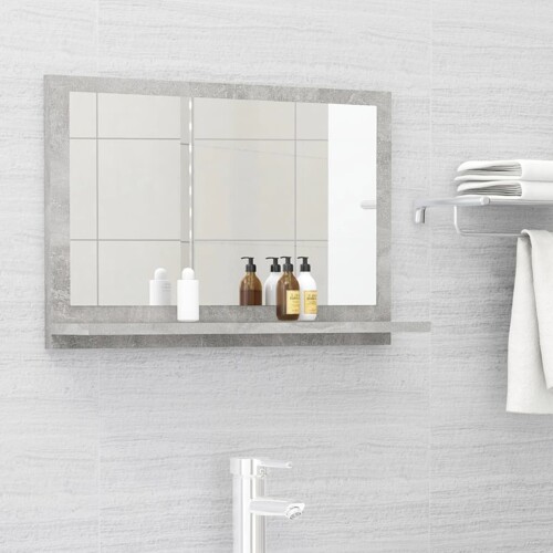 vidaXL Kupaonsko ogledalo boja betona 60x10,5x37 cm konstruirano drvo