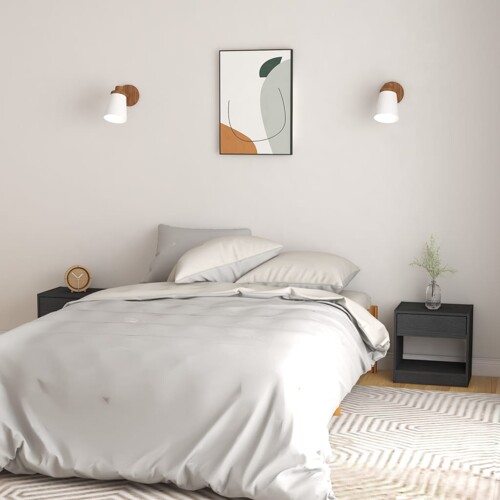 vidaXL Noćni ormarići 2 kom sivi 40 x 31 x 40 cm od masivne borovine