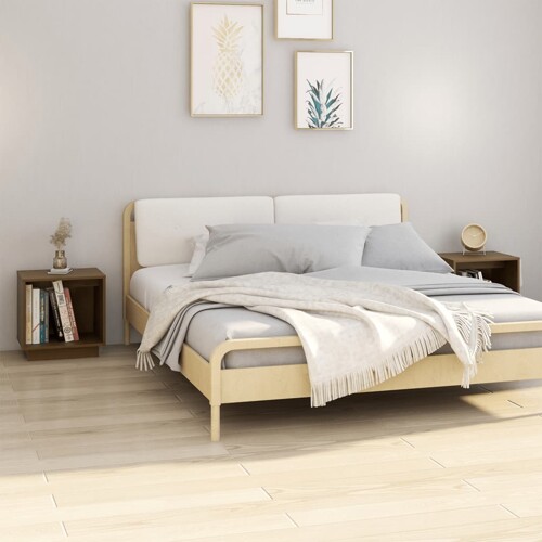 vidaXL Noćni ormarići 2 kom boja meda 40x30x40 cm od masivne borovine