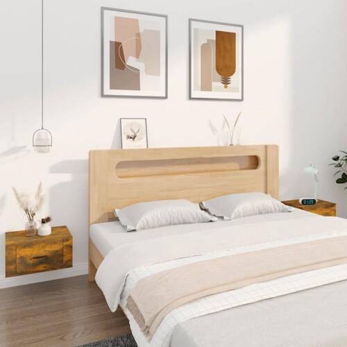 vidaXL Zidni noćni ormarići 2 kom dimljenog hrasta 50x36x25 cm