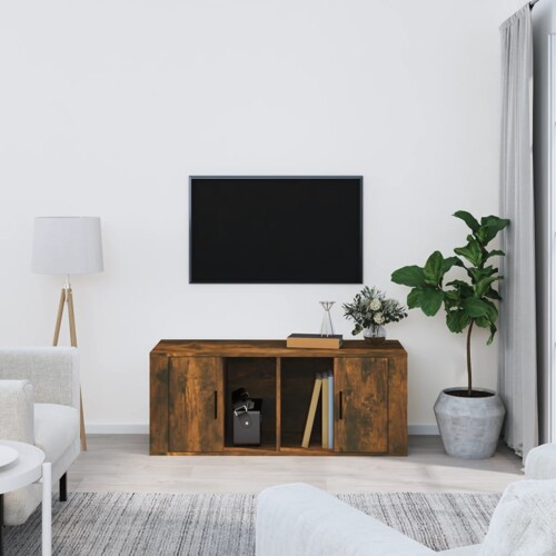 vidaXL TV ormarić boja dimljenog hrasta 100x35x40 cm konstruirano drvo