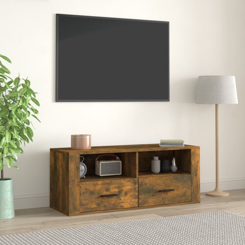 vidaXL TV ormarić boja dimljenog hrasta 100x35x40 cm konstruirano drvo