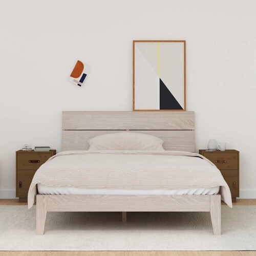 vidaXL Noćni ormarići 2 kom boja meda 40x34x55 cm od masivne borovine