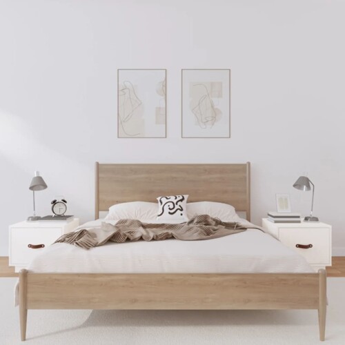 vidaXL Noćni ormarići 2 kom bijeli 40 x 34 x 35 cm od masivne borovine