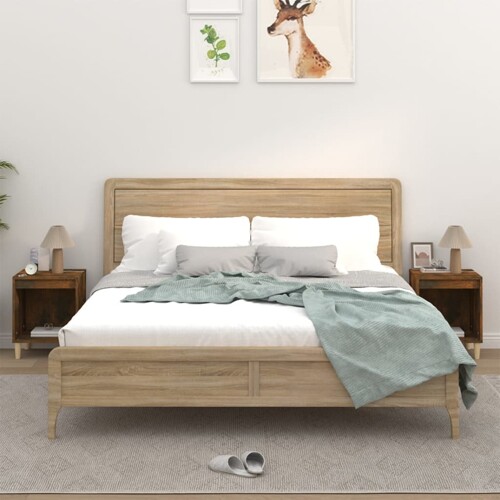 vidaXL Noćni ormarići 2 kom boja dimljenog hrasta 40x35x50 cm