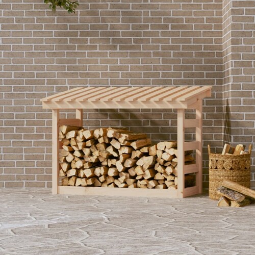 vidaXL Stalak za drva za ogrjev 108x64,5x78 cm od masivne borovine
