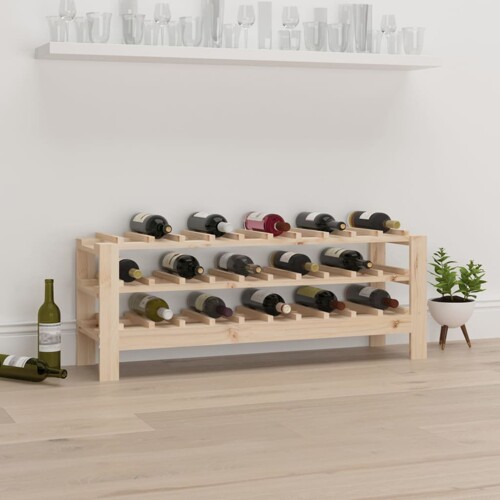 vidaXL Stalak za vino 109,5x30x42 cm od masivne borovine