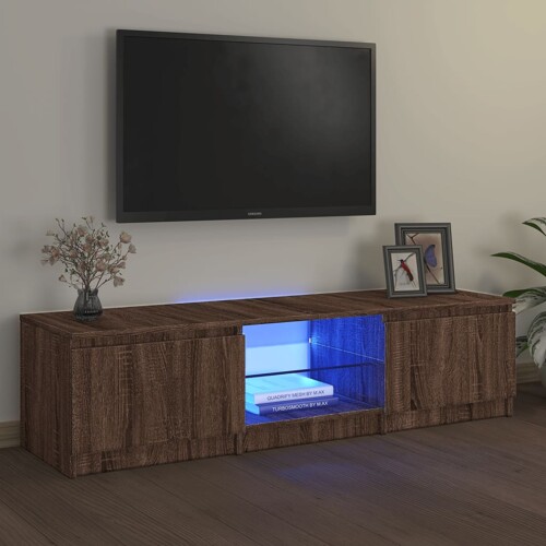 vidaXL TV ormarić s LED svjetlima boja smeđeg hrasta 140x40x35,5 cm