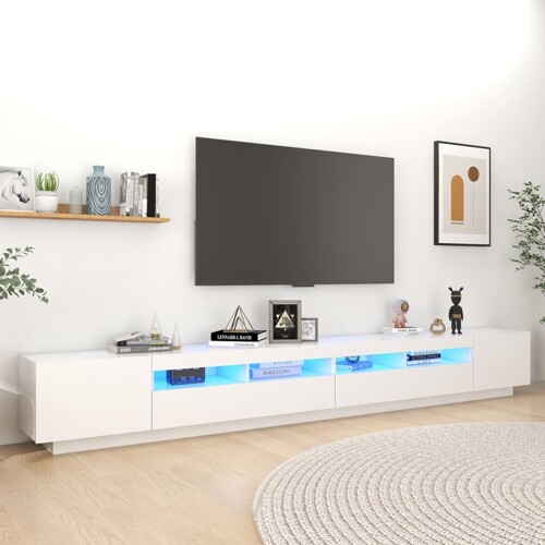 vidaXL TV ormarić s LED svjetlima bijeli 300 x 35 x 40 cm