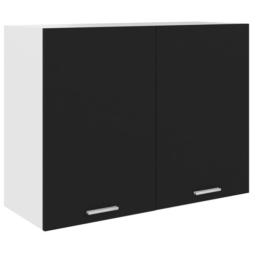vidaXL Viseći ormarić “Lyon” crni 80x31x60 cm od konstruiranog drva
