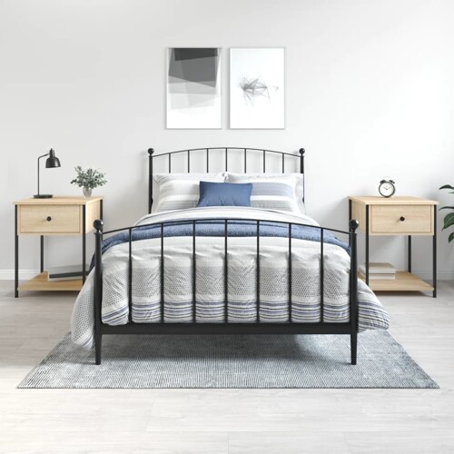 vidaXL Noćni ormarići 2 kom boja hrasta 44x45x58 cm konstruirano drvo
