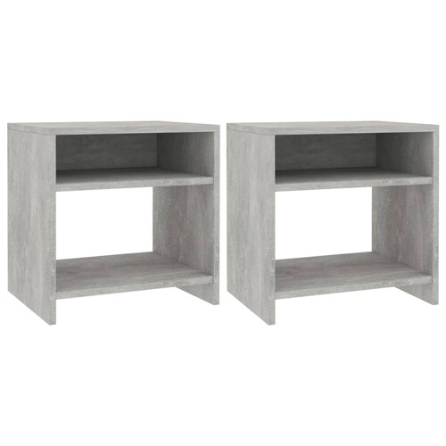 vidaXL Noćni ormarići 2 kom boja betona 40x30x40 cm konstruirano drvo