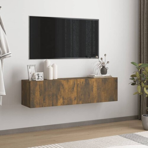 vidaXL Zidni TV ormarić dimljeni hrast 120x30x30 cm konstruirano drvo