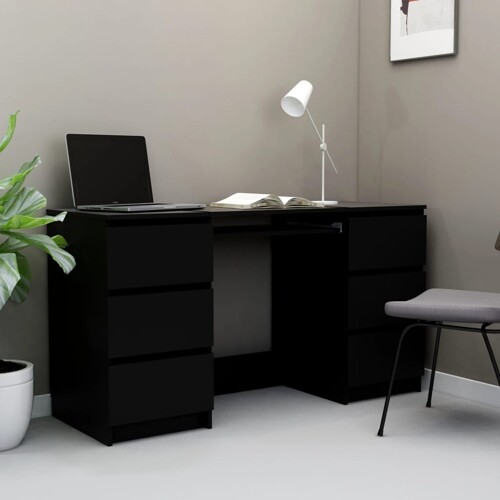 vidaXL Pisaći stol crni 140 x 50 x 77 cm od konstruiranog drva