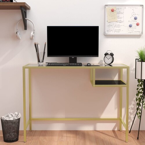 vidaXL Stol za računalo prozirni 100 x 36 x 74 cm od kaljenog stakla