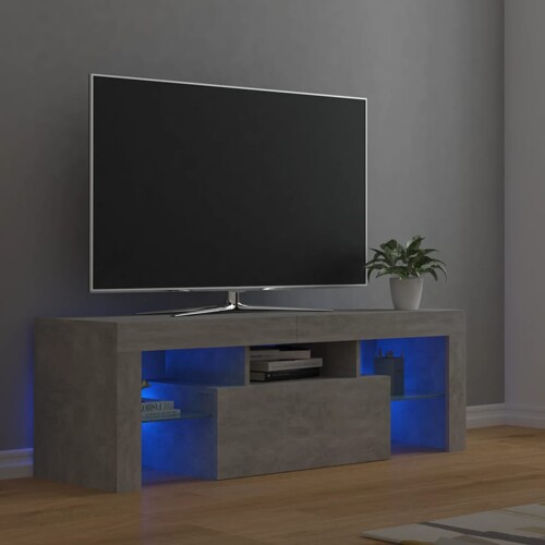 vidaXL TV ormarić s LED svjetlima siva boja betona 120 x 35 x 40 cm