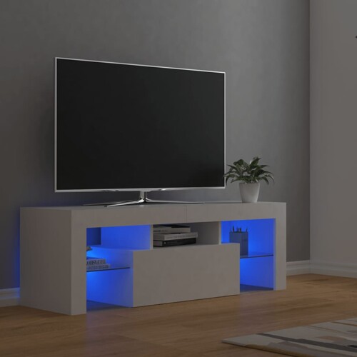 vidaXL TV ormarić s LED svjetlima bijeli 120 x 35 x 40 cm