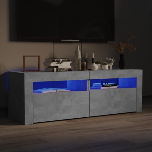 vidaXL TV ormarić s LED svjetlima siva boja betona 120 x 35 x 40 cm