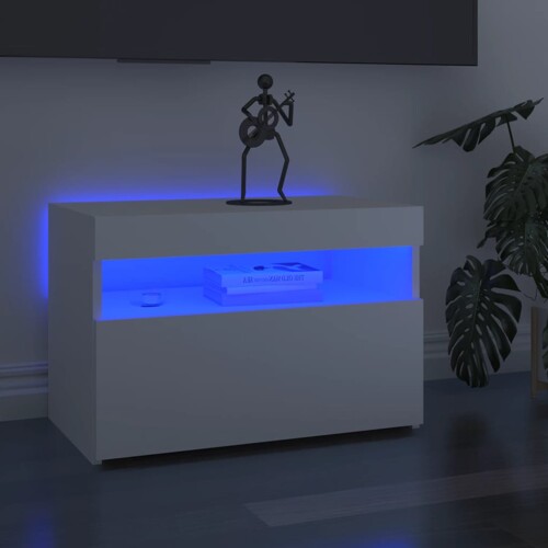 vidaXL TV ormarić s LED svjetlima bijeli 60x35x40 cm