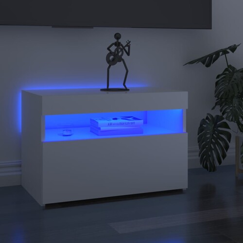 vidaXL TV ormarić s LED svjetlima visoki sjaj bijeli 60 x 35 x 40 cm