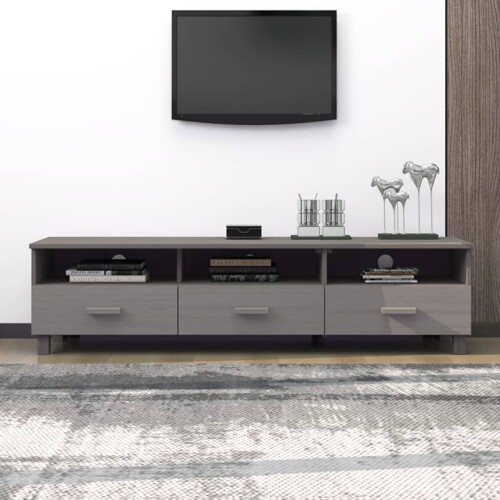 vidaXL TV ormarić HAMAR svjetlosivi 158 x 40 x 40 cm masivna borovina