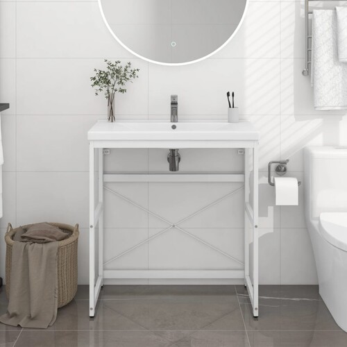 vidaXL Okvir za kupaonski umivaonik bijeli 79 x 38 x 83 cm željezni