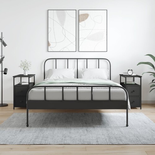 vidaXL Noćni ormarići 2 kom crni 30 x 60 x 60 cm od konstruiranog drva