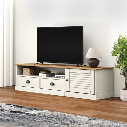 vidaXL TV ormarić VIGO bijeli 156 x 40 x 40 cm od masivne borovine